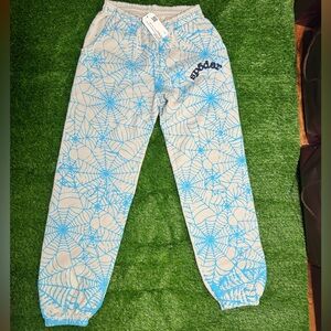 Sp5der AOP Web Sweatpants ‘Heather Grey’ (sz S)